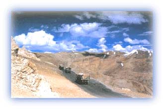 Army convoys travel regularly over the Tanglang La and Nubra valley. Credit: Discover India