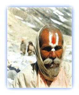 Sadhu at Gaumukh. Credit: Unknown