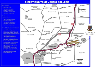 Map to St John's